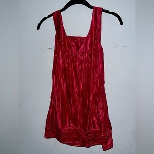 IZ Byer California Womens Sz M Pink Solid Sleeveless Pleated Tank Top